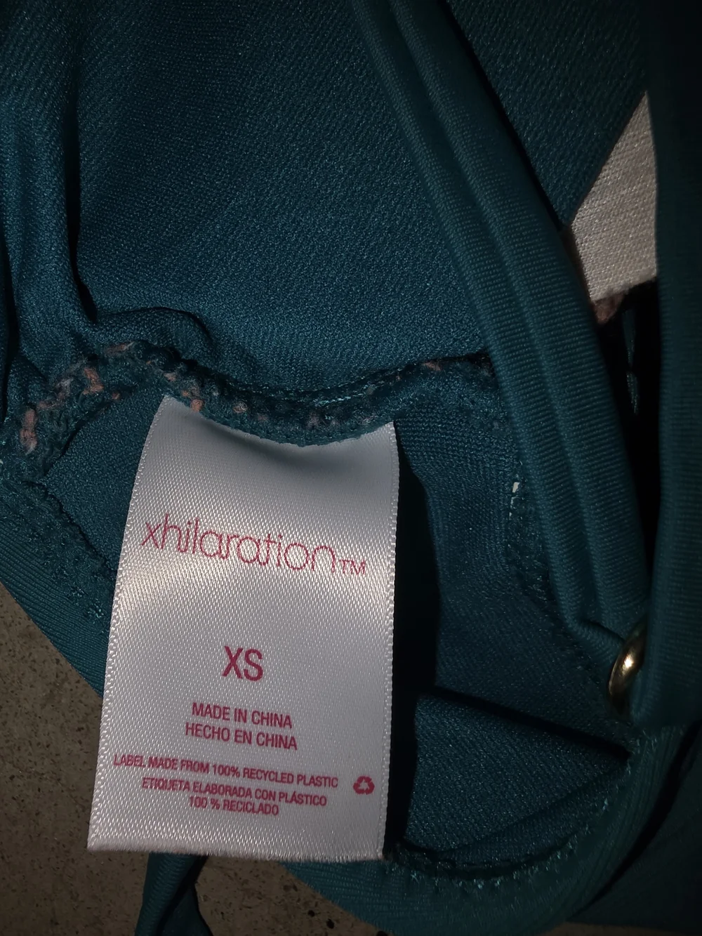 Xhilaration Teal Triangle Swim Top with Tie Straps